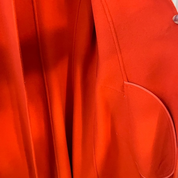 NWOT Orange 100% wool midi coat US sz 4 - Picture 5 of 6